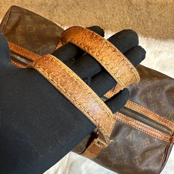 Authentic Louis Vuitton Monogram Coated Canvas Sac Souple 45 Boston Travel Bag - Picture 8 of 17